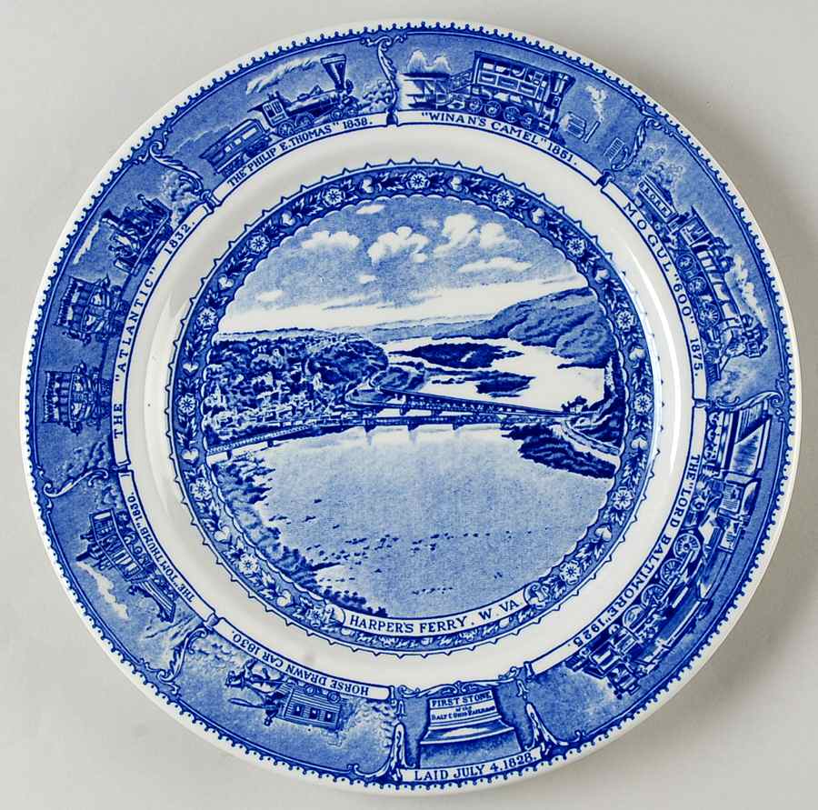 Baltimore and Ohio Railroad Blue Dinner Plate by Shenango-1