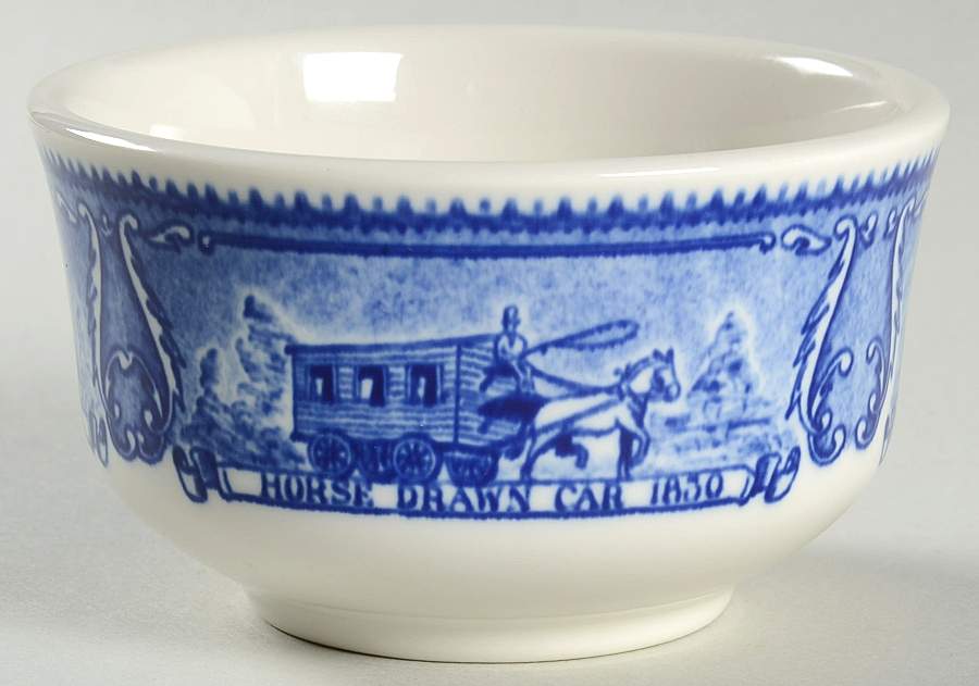 Baltimore and Ohio Railroad Blue Flat Bouillon Cup by Shenango-1