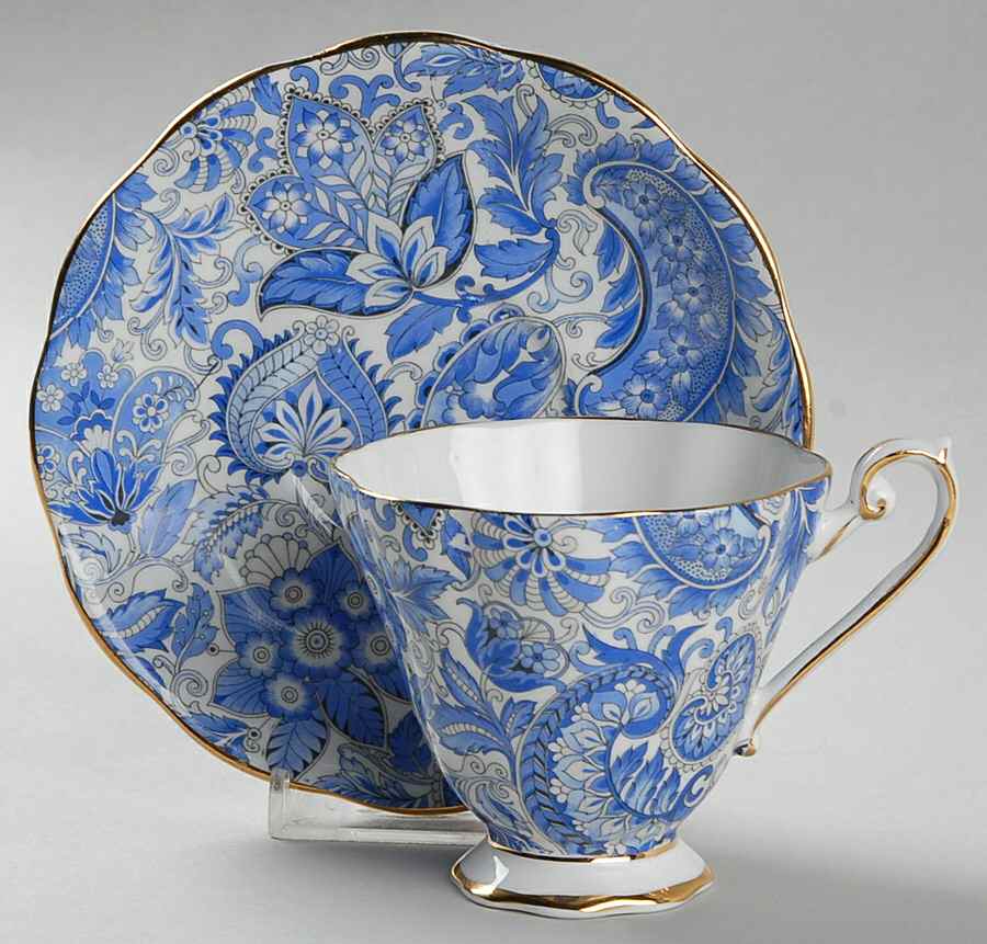 1445 Blue Footed Cup & Saucer Set by Royal Standard-1