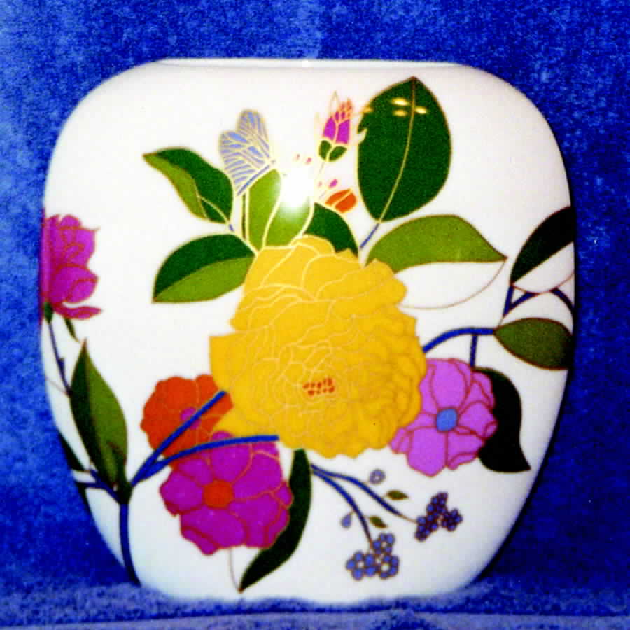 American Beauty Rose 8" Oval Vase by Rosenthal - Continental-1