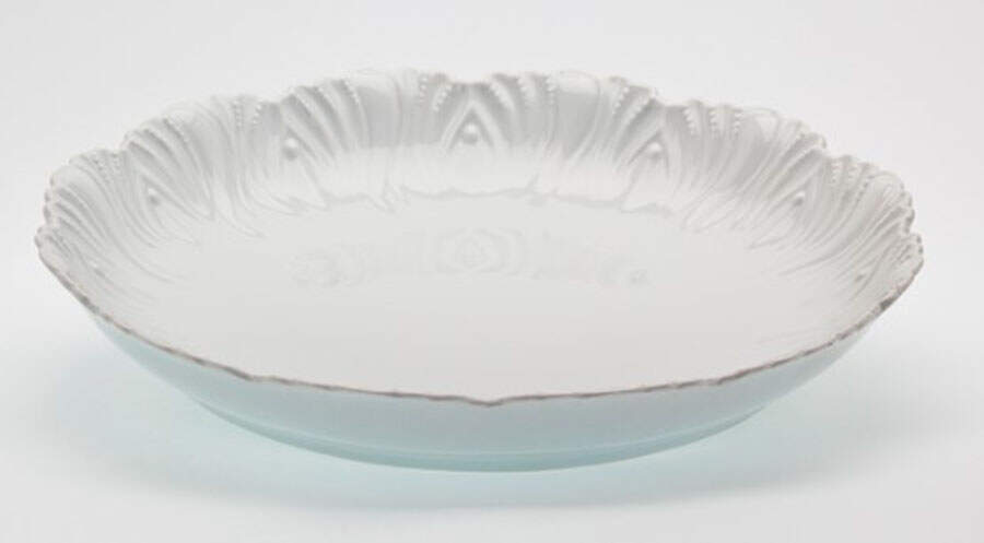 Ocean Blanc (White) 11" Deep Round Platter by Royal Limoges-1