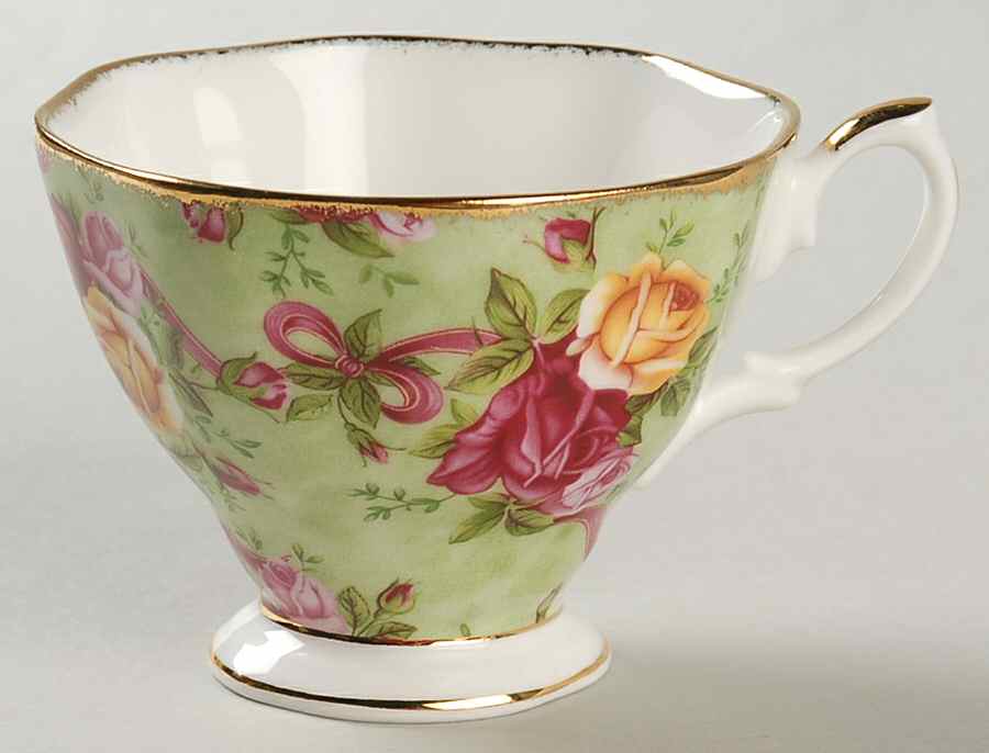 Old Country Roses (Green Chintz) Footed Cup by Royal Albert-1