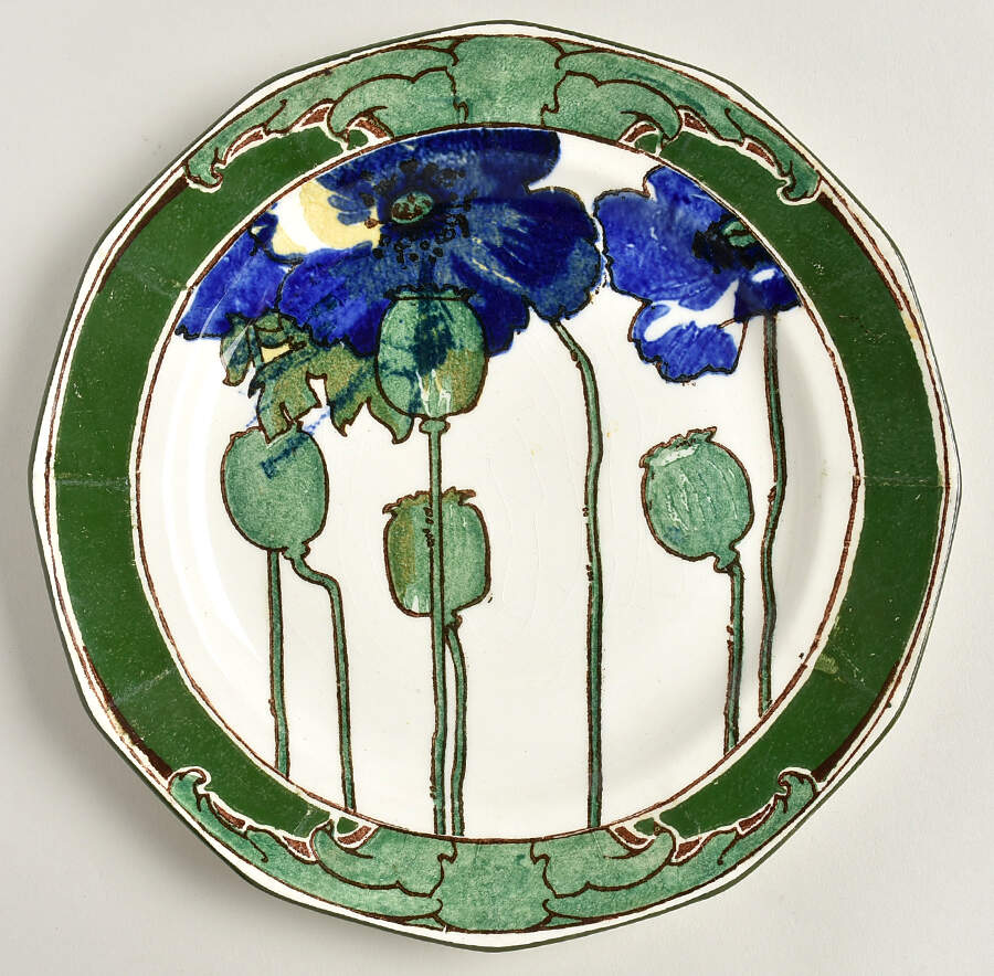 Poppies B Blue and Green (Multisided) Salad Plate by Royal Doulton-1