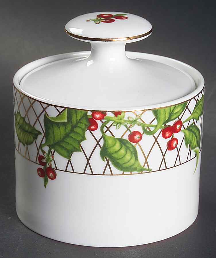 Holly Berry Sugar Bowl & Lid by Reed & Barton-1
