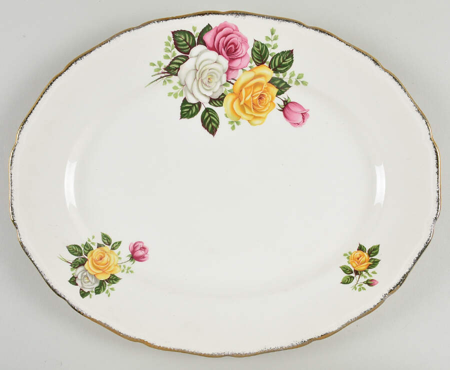 June Bouquet 14" Oval Serving Platter by Royal Swan-1