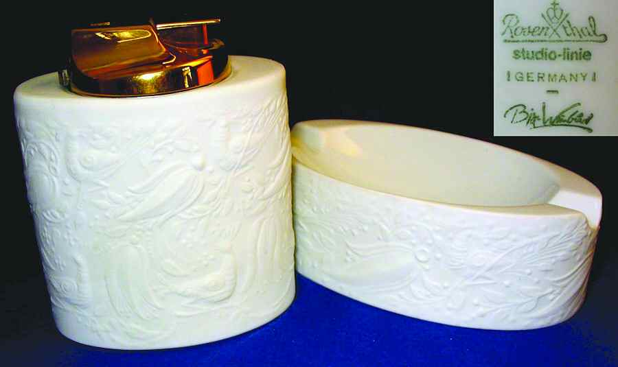 Fantasy Relief White Cigarette Lighter by Rosenthal - Continental-1