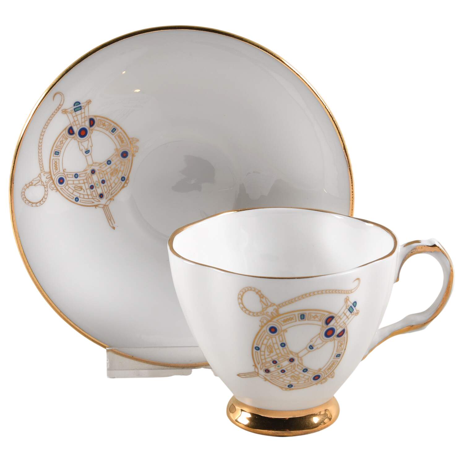Tara Brooch (Smooth) Footed Cup & Saucer Set by Royal Tara-1
