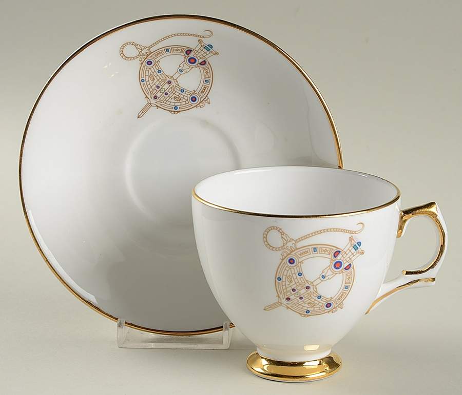Tara Brooch (Smooth) Footed Cup & Saucer Set by Royal Tara-1