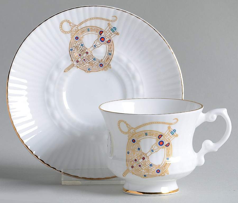 Tara Brooch (Smooth) Footed Demitasse Cup & Saucer Set by Royal Tara-1