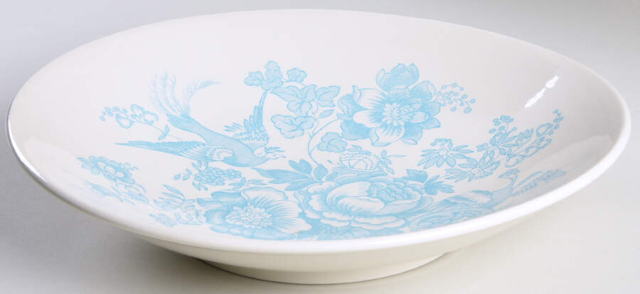 Asiatic Pheasant Powder Blue 13" Pasta Serving Bowl by Royal Stafford-1