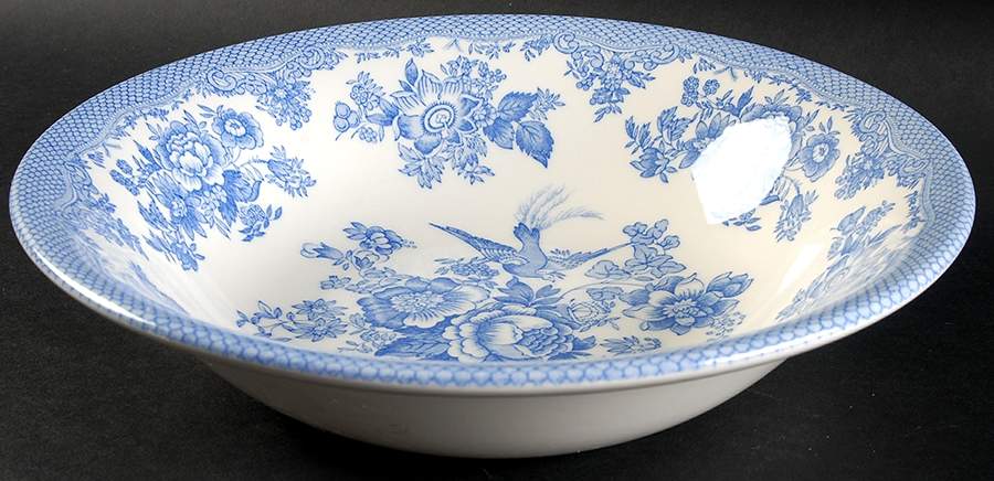 Asiatic Pheasant Powder Blue 10" Round Vegetable Bowl by Royal Stafford-1