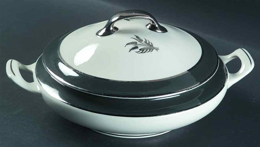 Countess Silver Wheat Charcoal Round Covered Vegetable by Royal Jackson-1