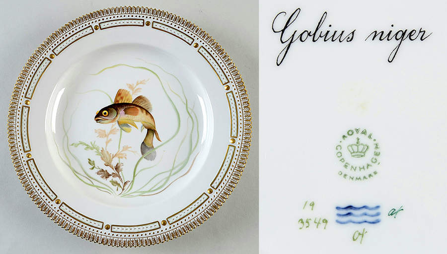 Flora Danica Fish Service Fish Dinner Plate-Gobius niger by Royal Copenhagen-1