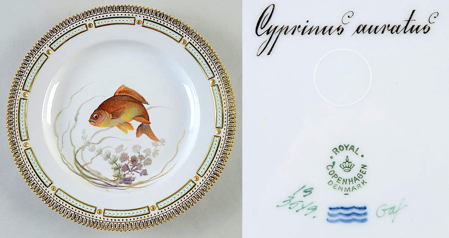 Flora Danica Fish Service Fish Dinner Plate-Cyprinus auratus by Royal Copenhagen-1