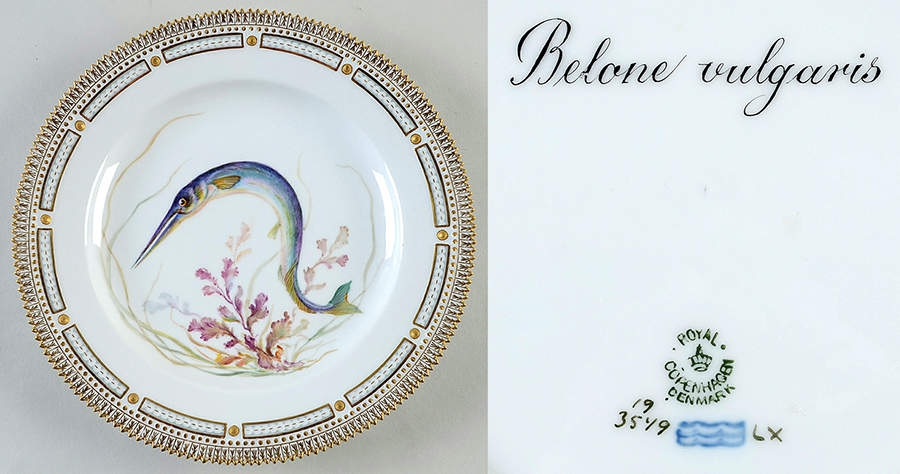 Flora Danica Fish Service Fish Dinner Plate-Belone vulgaris by Royal Copenhagen-1