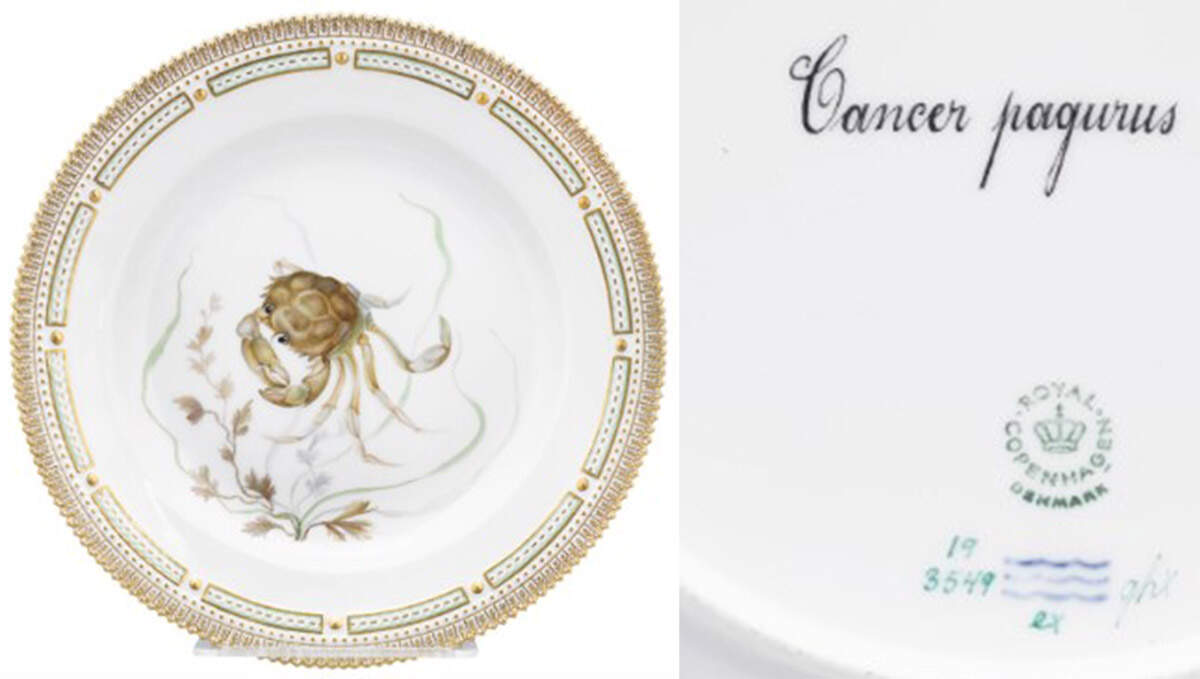 Flora Danica Fish Service Fish Dinner Plate-Cancer pagurus by Royal Copenhagen-1
