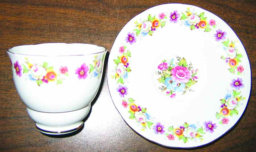 1832 Footed Cup & Saucer Set by Royal Stafford-1