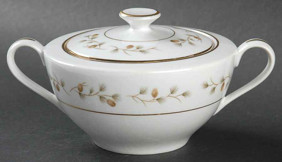 Whispering Pine Sugar Bowl & Lid by Rose (Japan)-1
