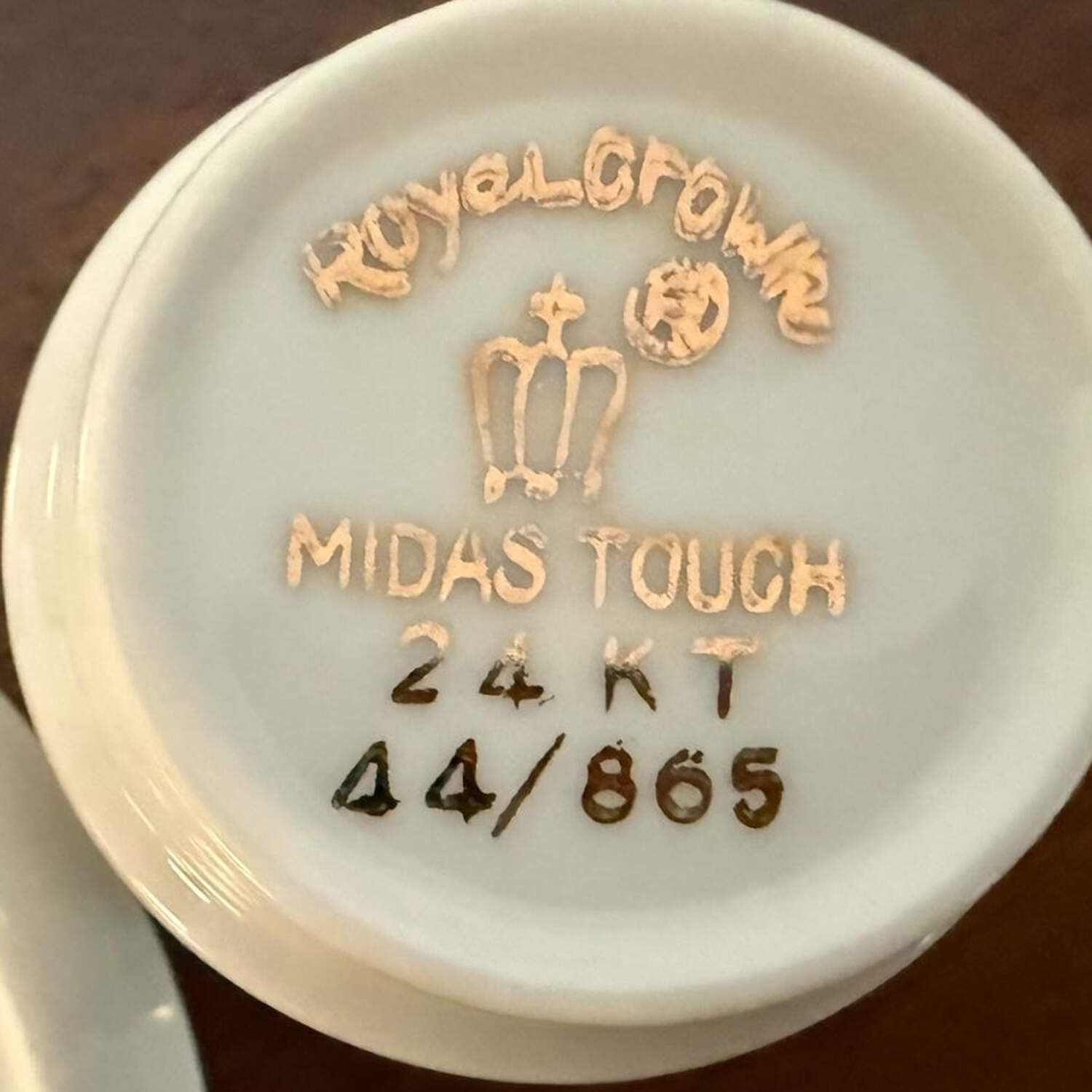 Midas Touch Flat Cup & Saucer Set by Royal Crown (Japan)-1