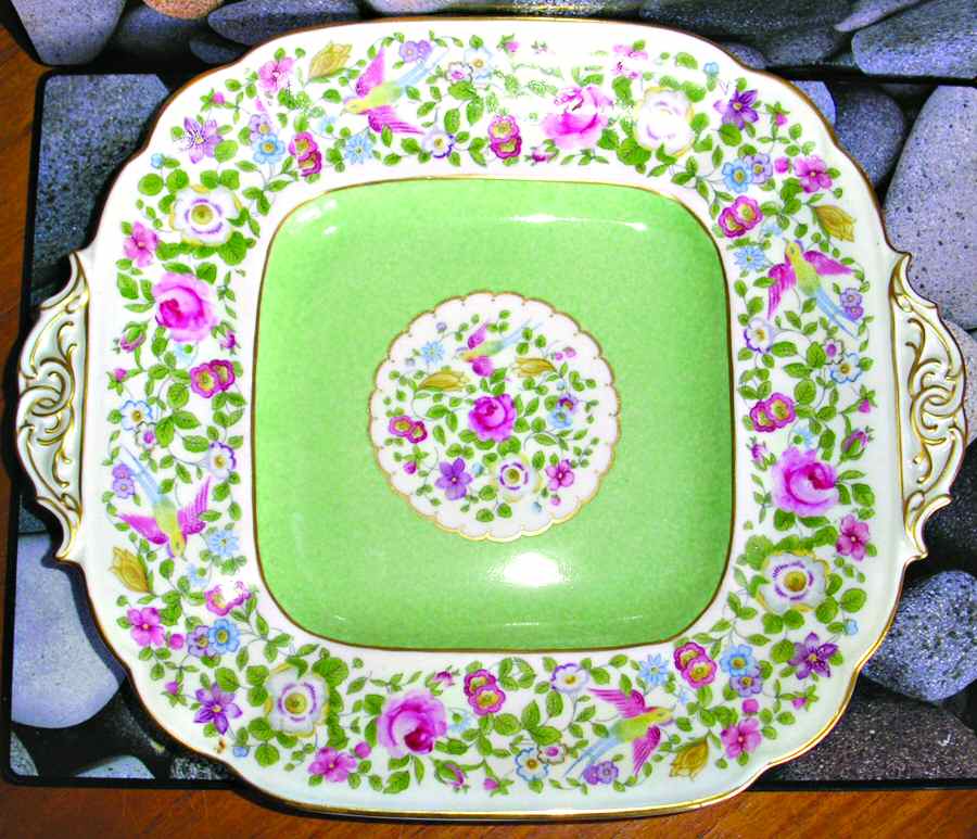 A611 Square Handled Cake Plate by Royal Crown Derby-1