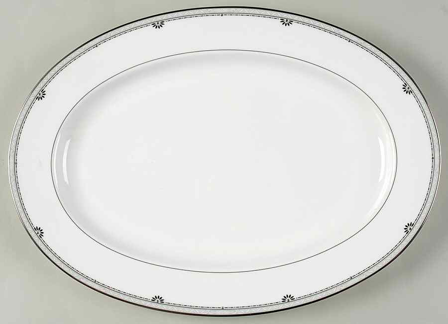 Platinum Elegance 14" Oval Serving Platter by Royal Doulton-1