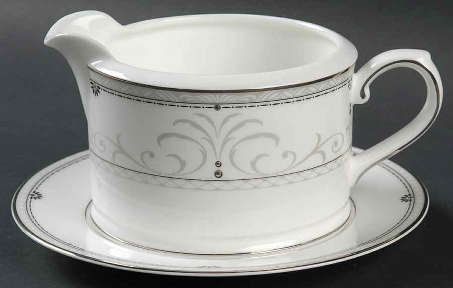 Platinum Elegance Gravy Boat & Underplate by Royal Doulton-1