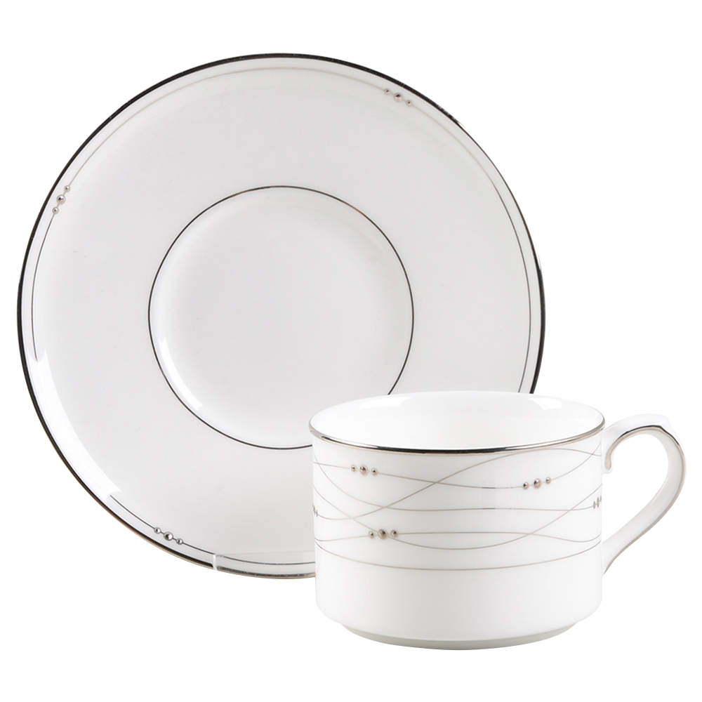 Precious Platinum Flat Cup & Saucer Set by Royal Doulton-1