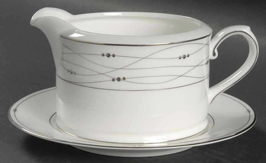 Precious Platinum Round Gravy Boat & Underplate by Royal Doulton-1