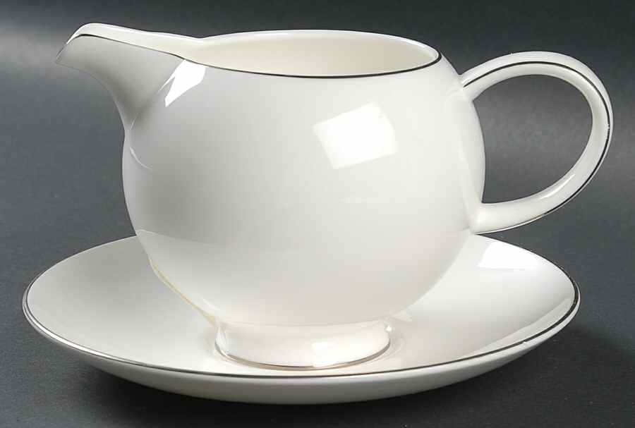 Symmetry Platinum Gravy Boat & Underplate by Royal Doulton-1