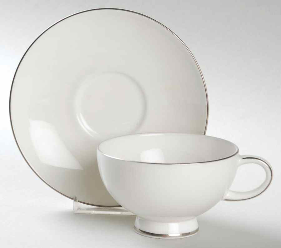 Symmetry Platinum Footed Cup & Saucer Set by Royal Doulton-1