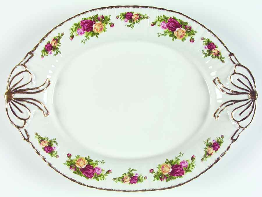Old Country Roses 14" Oval Serving Platter by Royal Albert-1