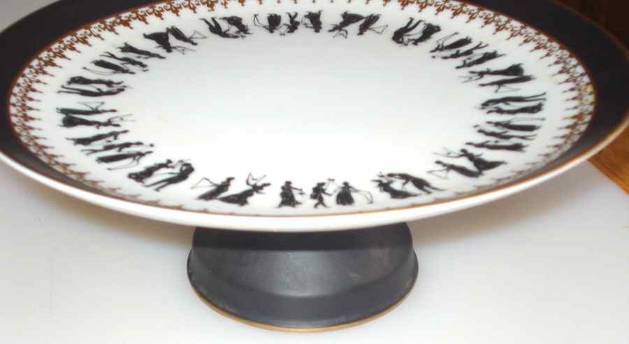 Mardi Gras Footed Cake Plate by Royal Crown (Japan)-1