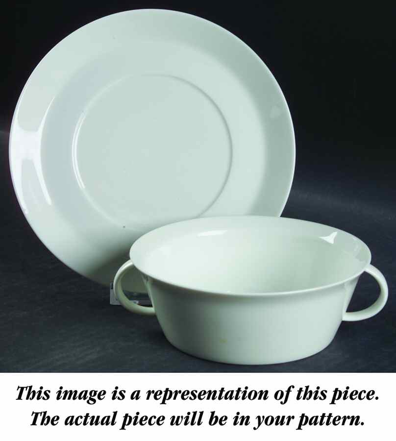 Gold Band (Linear) Flat Cream Soup Bowl & Saucer Set by Rosenthal - Continental-1