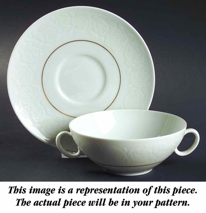 Quince (Rhythm Shape) Flat Cream Soup Bowl & Saucer Set by Rosenthal - Continental-1