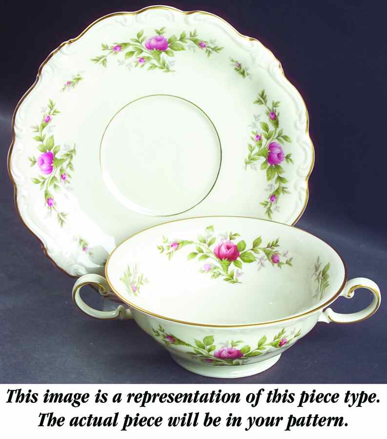 Courtship Footed Cream Soup Bowl & Saucer Set by Rosenthal - Continental-1