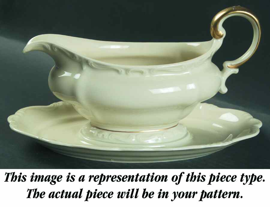 Pompadour White Gravy Boat with Attached Underplate by Rosenthal - Continental-1