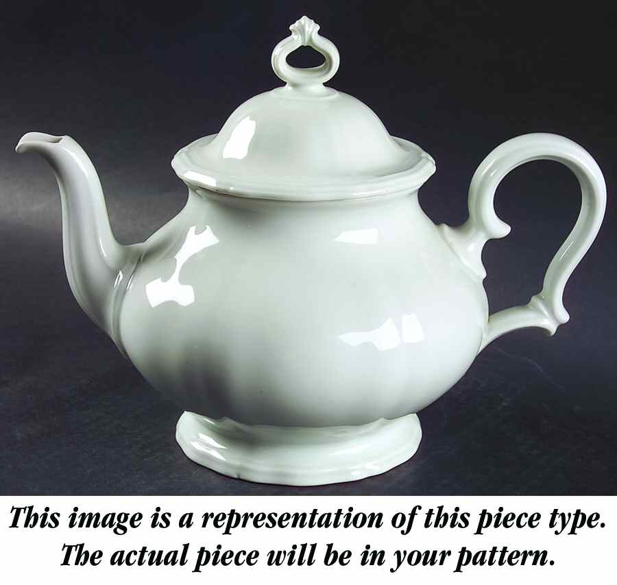 Eleanor White Teapot & Lid by Rosenthal - Continental-1