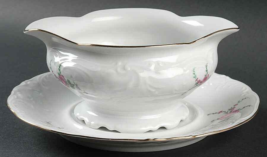 RKT23 Round Gravy Boat & Underplate by Royal Kent (Poland)-1