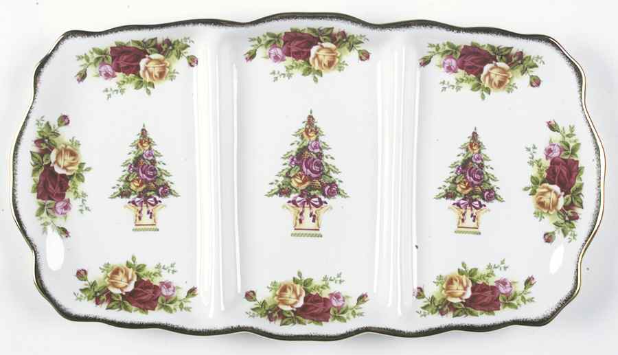 Old Country Roses (Holiday Giftware) 3-Part Relish by Royal Albert-1