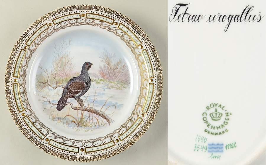 Flora Danica Game Series (Birds) Feathered Dinner Plate-Tetrao urogallus/WoodGrouse by Royal Copenhagen-1