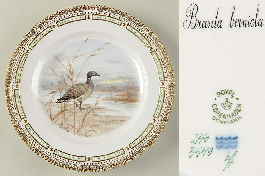 Flora Danica Game Series (Birds) Dinner Plate-Branta bernicla/Brant Goose by Royal Copenhagen-1