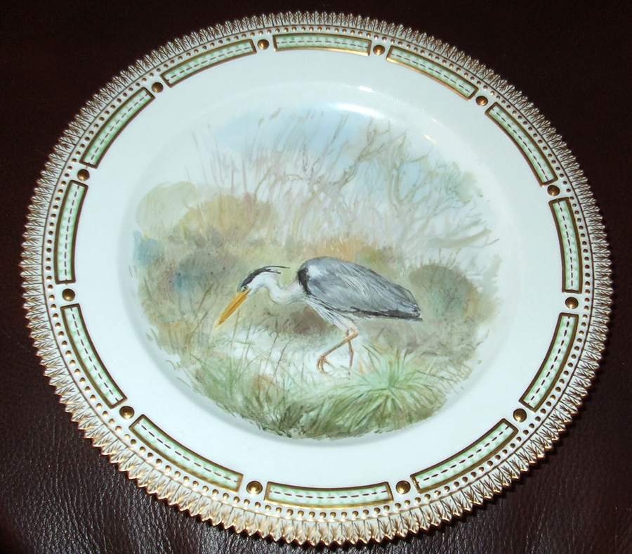 Flora Danica Game Series (Birds) Bird Dinner Plate-Ardea cinevea/Grey Heron by Royal Copenhagen-1