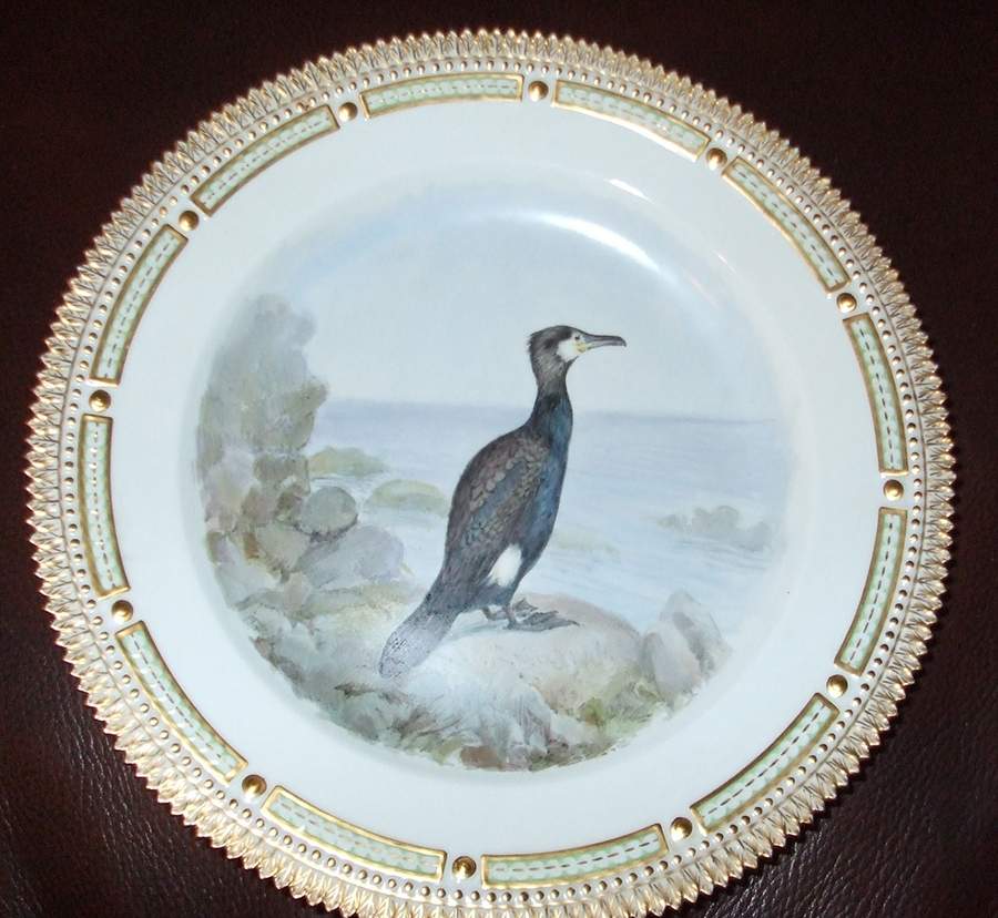 Flora Danica Game Series (Birds) Bird Dinner Plate-Phalacrocorax carbo/Cormorant by Royal Copenhagen-1