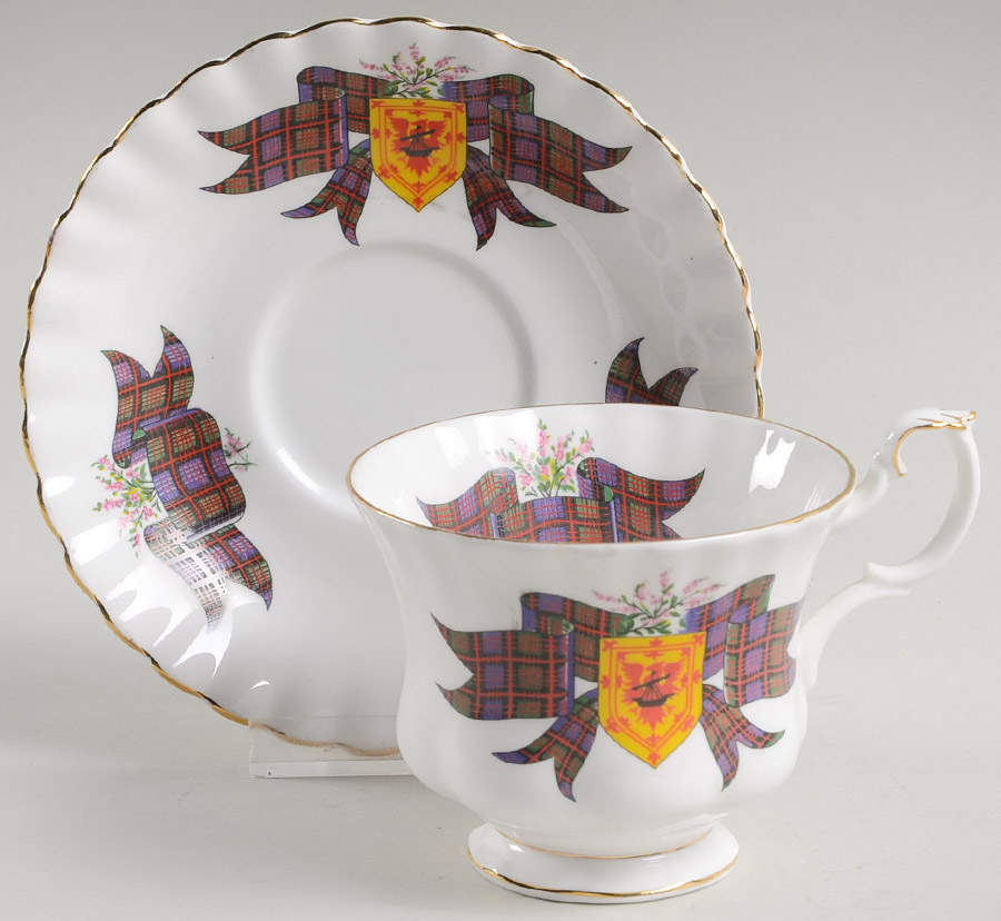 Scottish Tartan Series Footed Cup & Saucer Set by Royal Albert-1