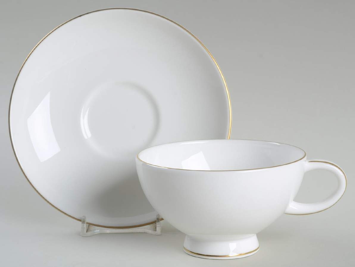 Symmetry Gold Footed Cup & Saucer Set by Royal Doulton-1