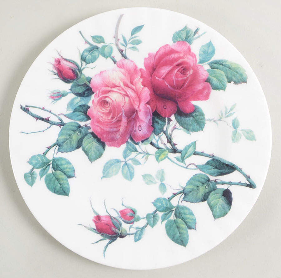 English Rose (Ribbed, No Trim) Salad Plate by Roy Kirkham-1
