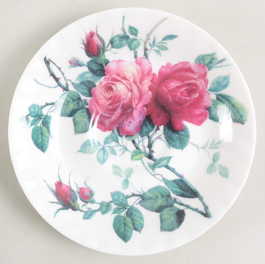 English Rose (Ribbed, No Trim) Saucer by Roy Kirkham-1