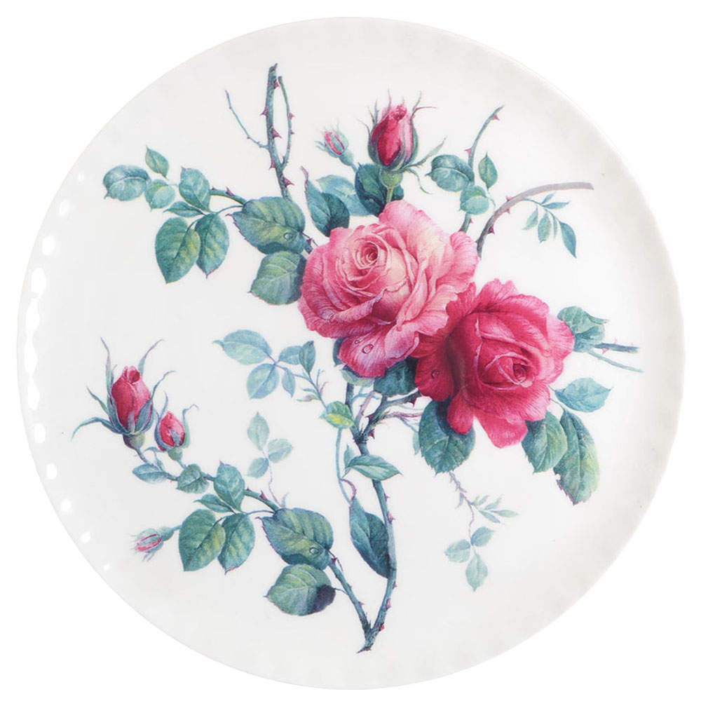 English Rose (Ribbed, No Trim) Cake Plate by Roy Kirkham-1