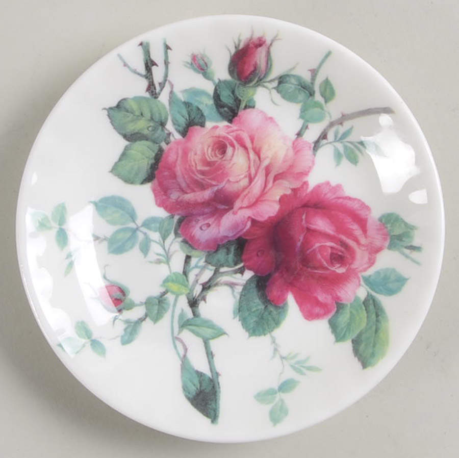 English Rose (Ribbed, No Trim) Saucer for Demitasse Cup by Roy Kirkham-1