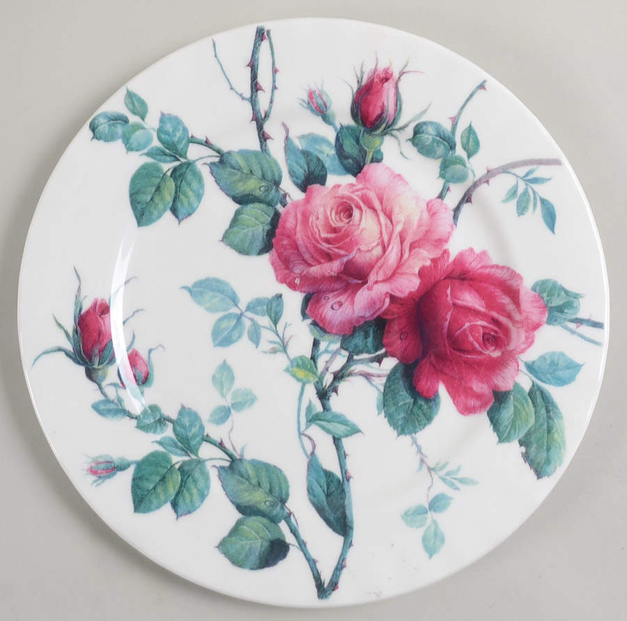 English Rose (Ribbed, No Trim) Dinner Plate by Roy Kirkham-1